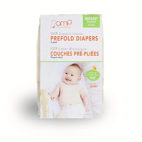 AMP Organic Cotton Indian Prefolds 6-Pack