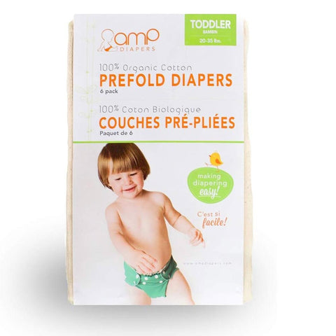 AMP Organic Cotton Indian Prefolds 6-Pack