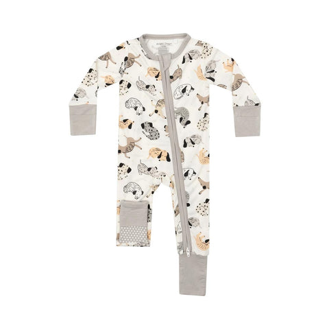 Angel Dear 2-Way Zipper Romper - Cozy Pups (Size 3-6m)