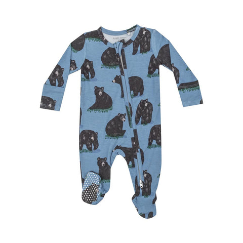 Angel Dear 2-Way Zipper Footie - Black Bears