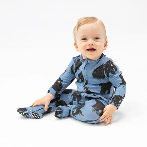 Angel Dear 2-Way Zipper Footie - Black Bears