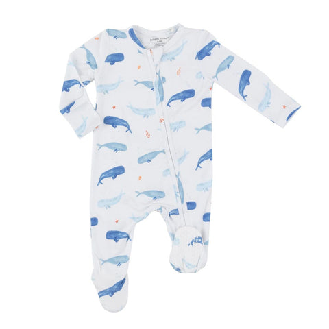 Angel Dear 2-Way Zipper Footie - Whale Hello There (Size 12-18m)