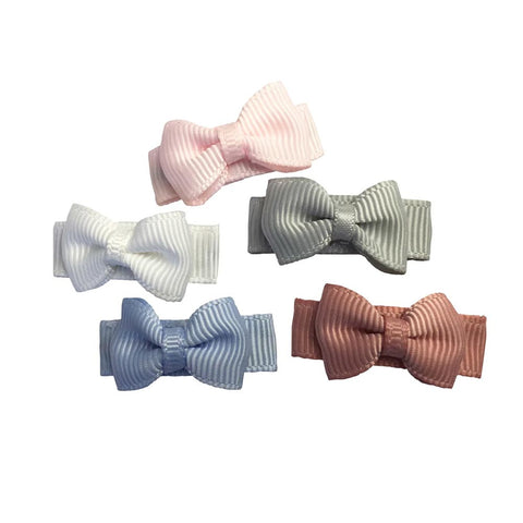 *Baby Wisp Headband 5 Pack Snap Clip Tuxedo Bow