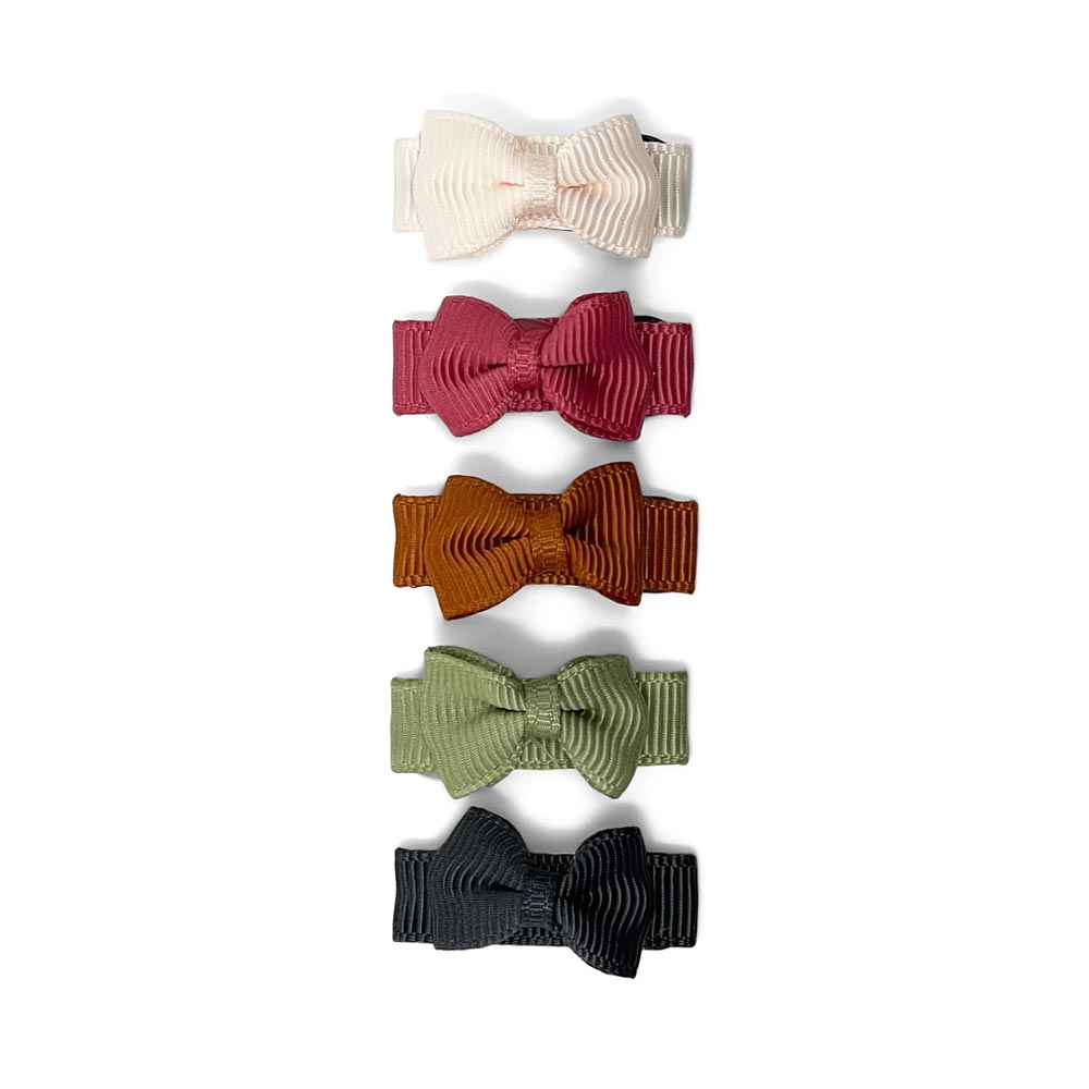 *Baby Wisp Headband 5 Pack Snap Clip Tuxedo Bow