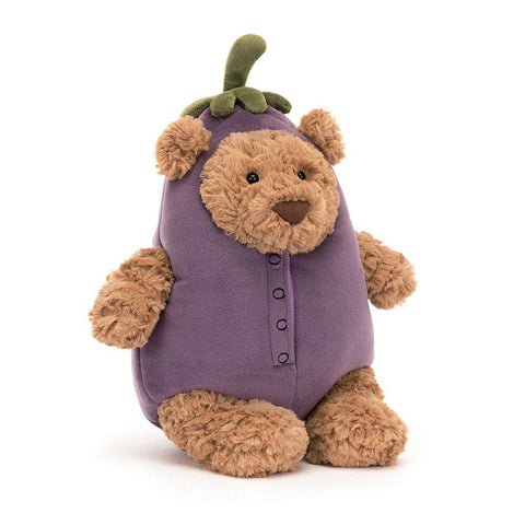 *Jellycat Bartholomew Bear Eggplant - 12"