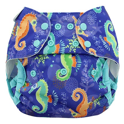 Blueberry Capri Cloth Diaper Cover - Snap - ONE-SIZE (Mermaids) *NO Warranty*