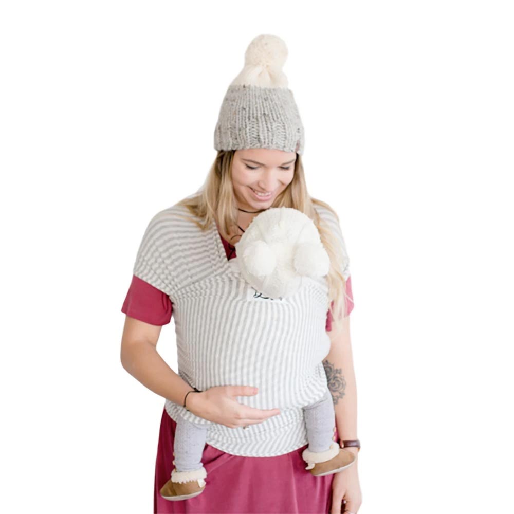 *Beluga Baby Wrap Light Grey and White Stripe - The Shannon