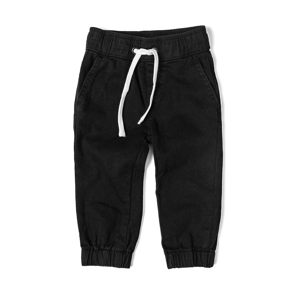 Little Bipsy Cotton Twill Jogger - Black *CLEARANCE*