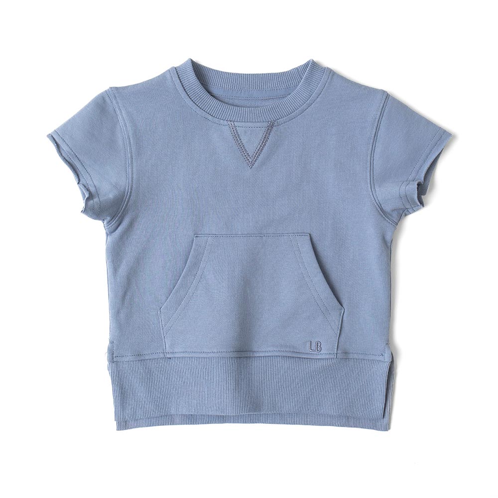 Little Bipsy Raw Edge Crewneck - Sky Blue