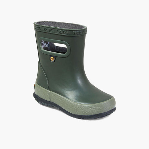 Bogs Skipper Solid Kids Rainboots - Dark Green