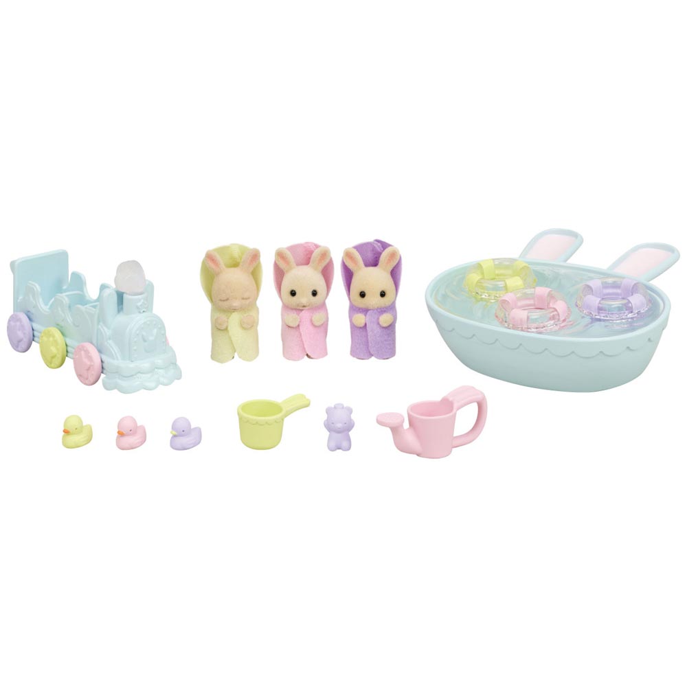 *Calico Critters Triplets Baby Bathtime Set