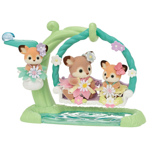 *Calico Critters Deer Babies' Floral Swing Set