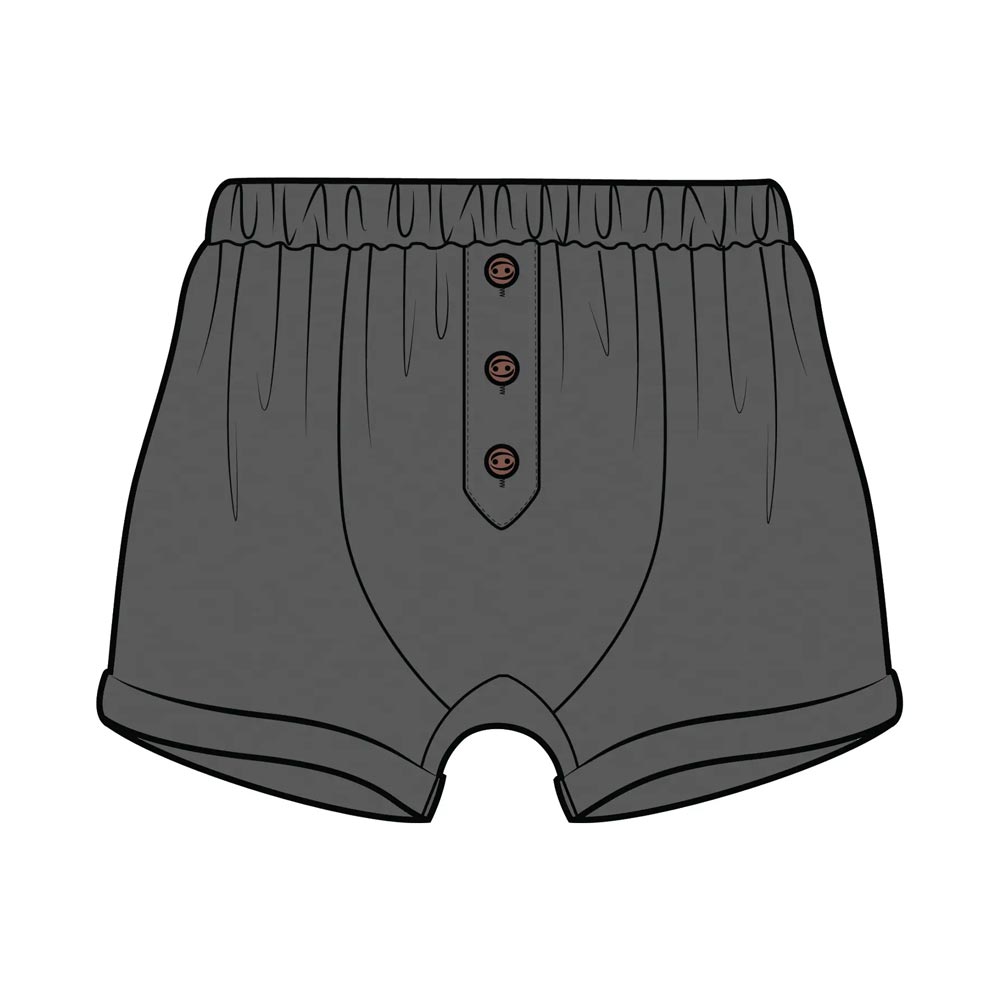 City Mouse Boxer Style Short - Charcoal