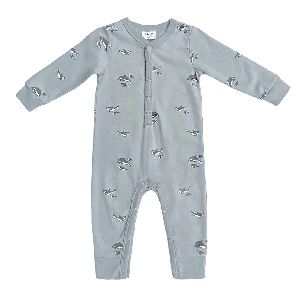 City Mouse PNW Baby Snap Romper - Orcas