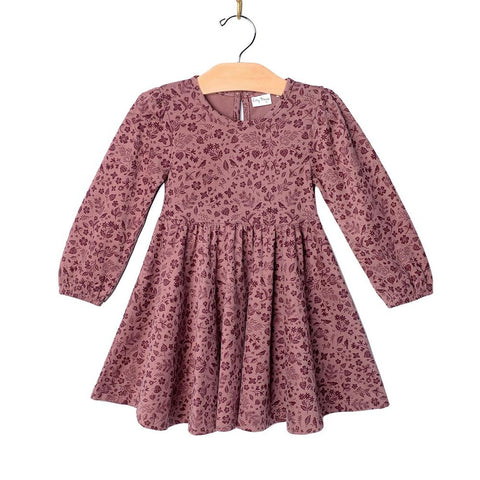 City Mouse Twirl Dress - Plum Birds