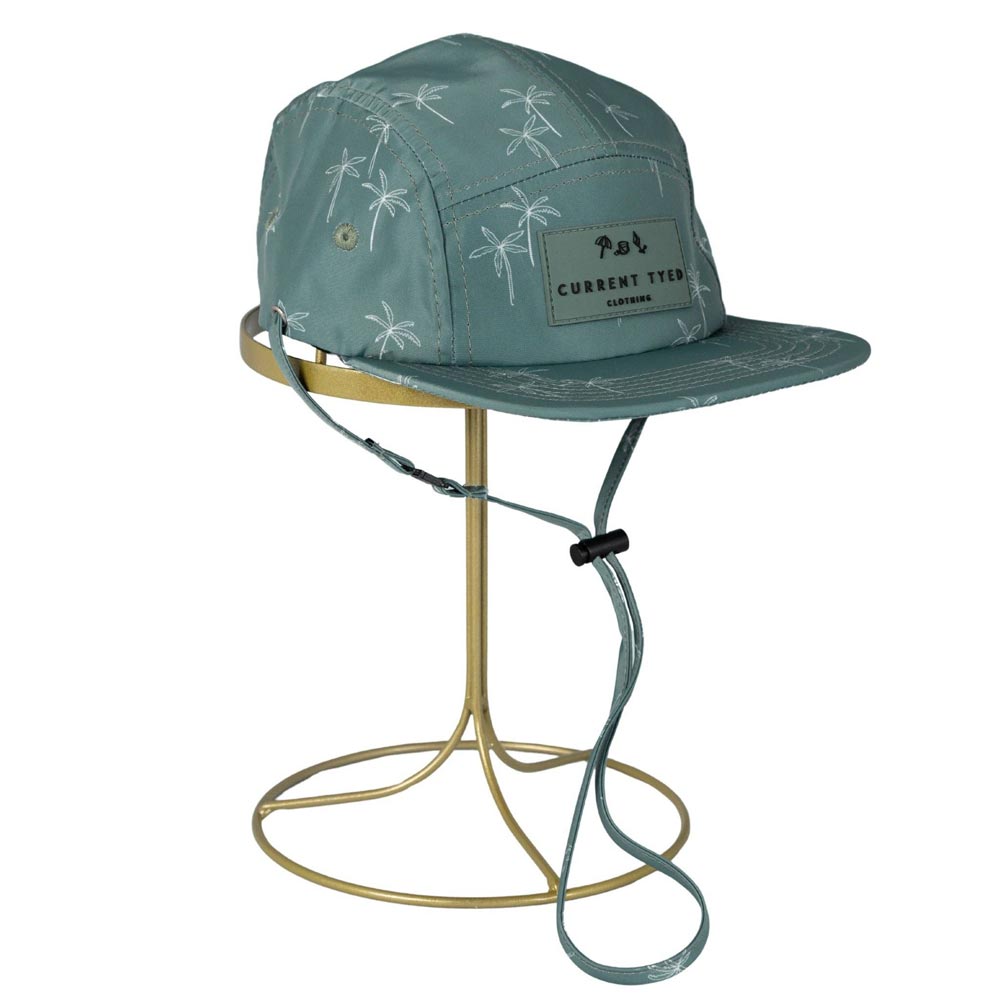 Current Tyed 5 Panel Waterproof Hat - Green Palms