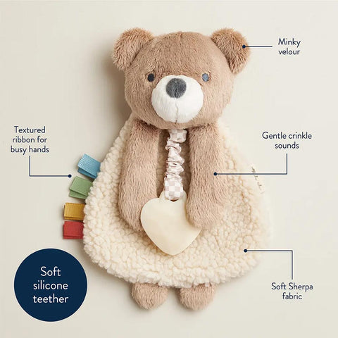 *Itzy Ritzy Itzy Lovey Plush & Silicone Teether Toy - Theo the Bear