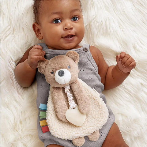 *Itzy Ritzy Itzy Lovey Plush & Silicone Teether Toy - Theo the Bear