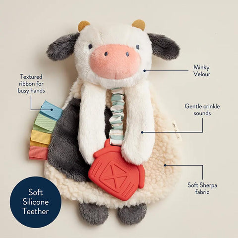 *Itzy Ritzy Itzy Lovey Plush & Silicone Teether Toy - Carmen the Cow