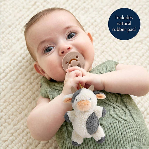 *Itzy Ritzy Bitzy Pal Natural Rubber Pacifier & Lovey - Carmen Cow