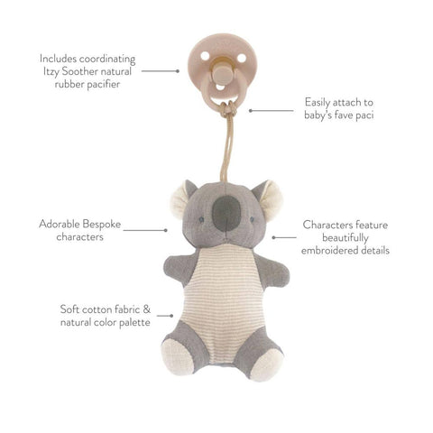 *Itzy Ritzy Bitzy Pal Natural Rubber Pacifier & Lovey - Koala