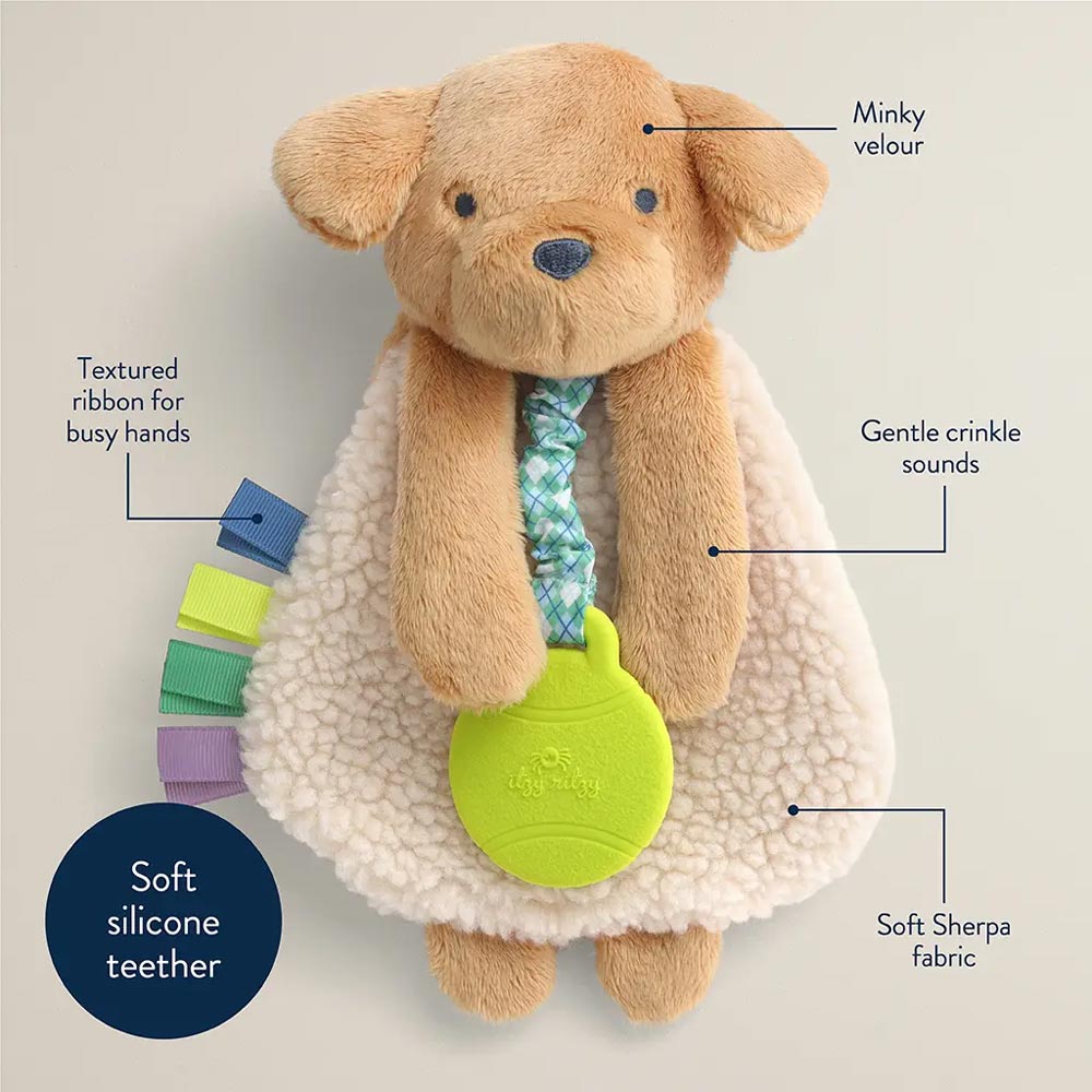 *Itzy Ritzy Itzy Lovey Plush & Silicone Teether Toy - Trevor the Puppy