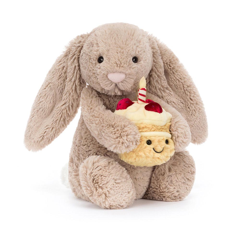 *Jellycat Bashful Beige Bunny Birthday - 12"