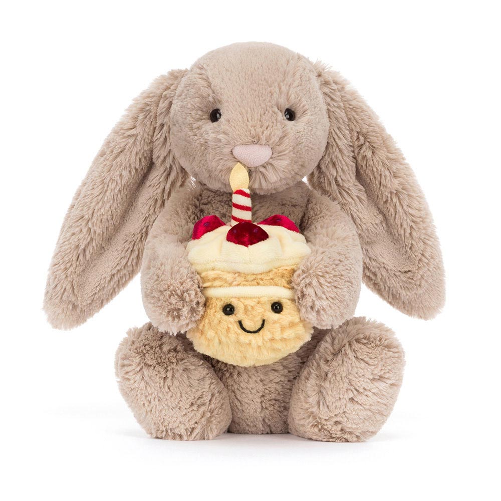 *Jellycat Bashful Beige Bunny Birthday - 12"