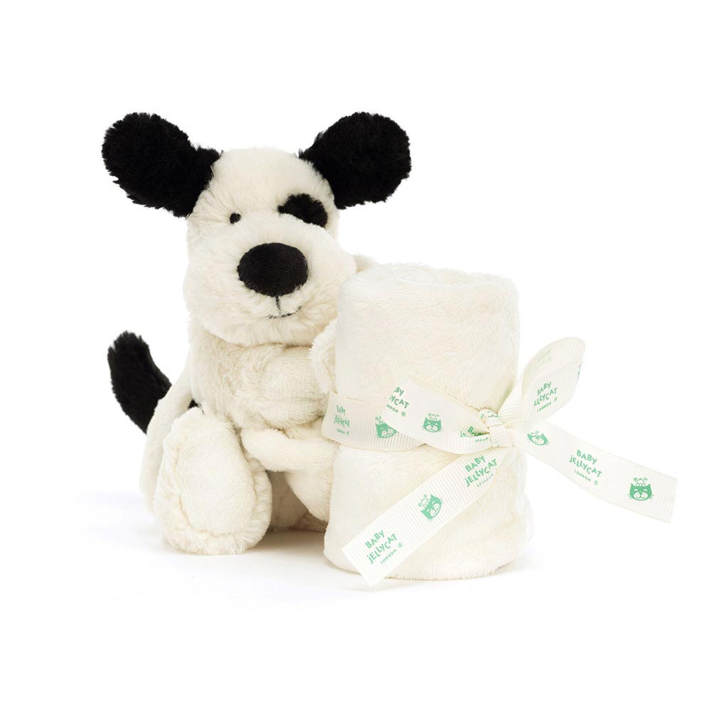 *Jellycat Bashful Black & Cream Puppy Soother