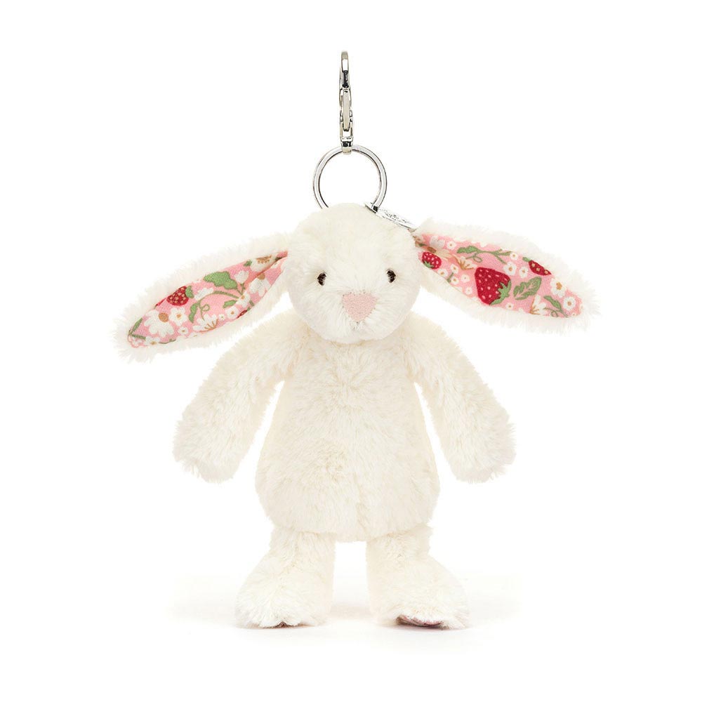 *Jellycat Blossom Cream Bunny Berry Bag Charm - 7"