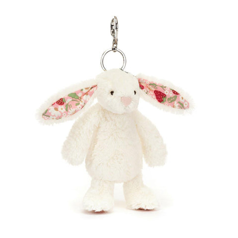 *Jellycat Blossom Cream Bunny Berry Bag Charm - 7"