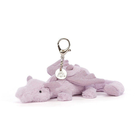 *Jellycat Lavender Dragon Bag Charm - 8"