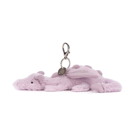 *Jellycat Lavender Dragon Bag Charm - 8"