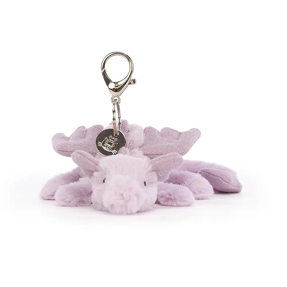 *Jellycat Lavender Dragon Bag Charm - 8"