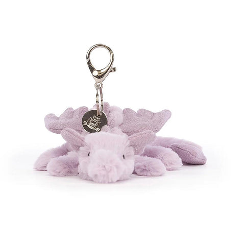 *Jellycat Lavender Dragon Bag Charm - 8"