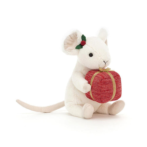 *Jellycat Merry Mouse Present - 7"