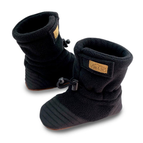 Jan & Jul Baby Stay-Put Cozy Booties - Black (Size 18-24m) *CLEARANCE*