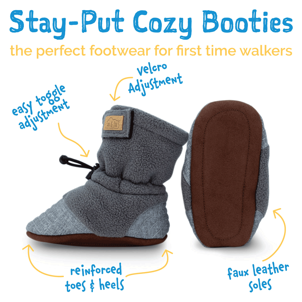 Jan & Jul Baby Stay-Put Cozy Booties - Black (Size 18-24m) *CLEARANCE*