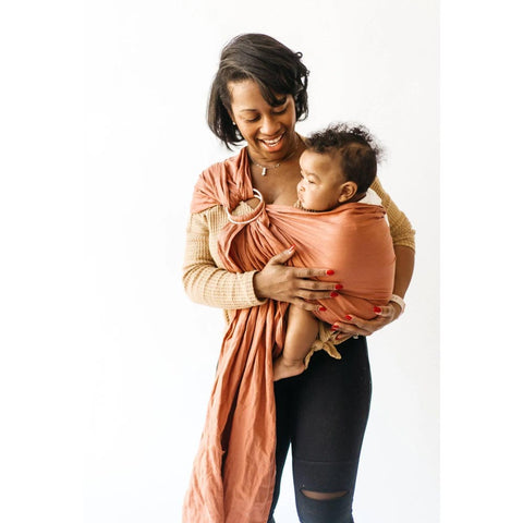 *Kyte Baby Linen Ring Sling - Redwood with Rose Gold Rings