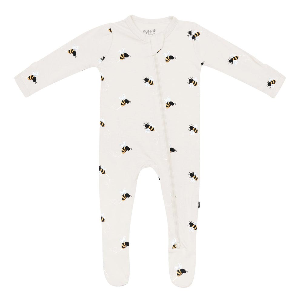 Kyte Baby Zippered Footie - Bee Mine