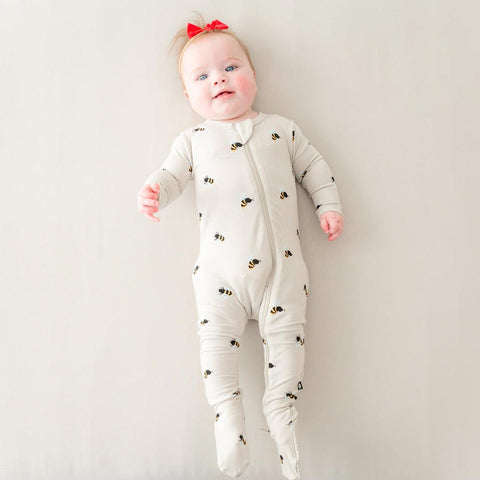 Kyte Baby Zippered Footie - Bee Mine