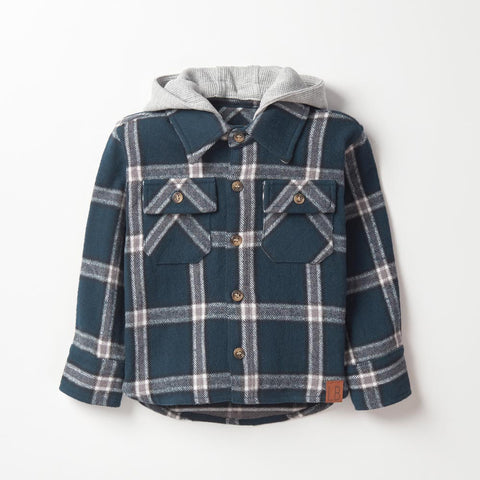 Little Bipsy Hooded Flannel - Night Fall