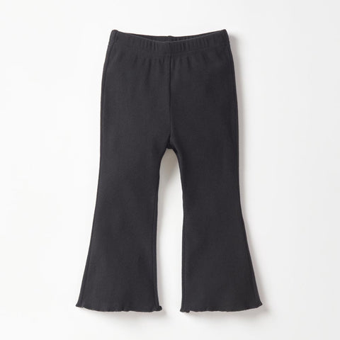 Little Bipsy Ribbed Flare Pant - Black