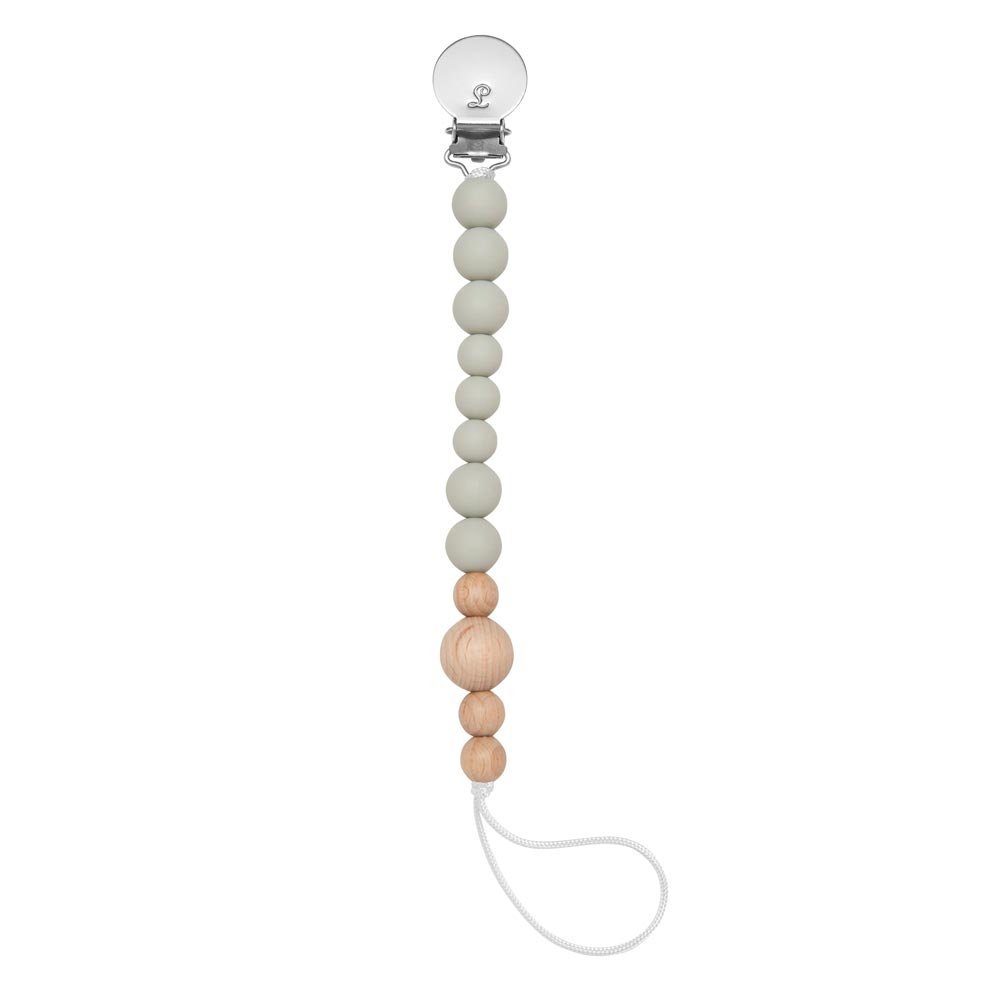 *Loulou Lollipop Colour Block Silicone & Wood Pacifier Clip