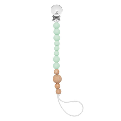 *Loulou Lollipop Colour Block Silicone & Wood Pacifier Clip