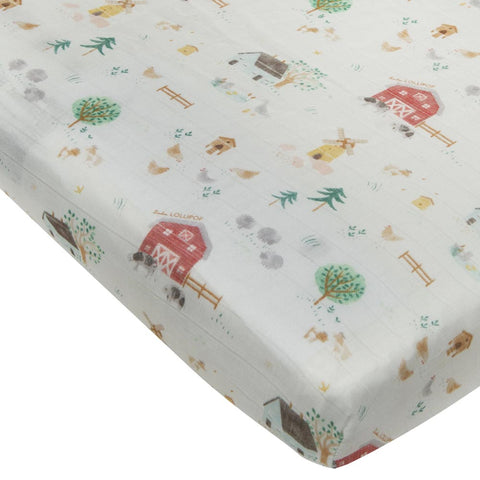 Loulou Lollipop Muslin Fitted Crib Sheet