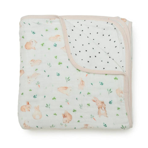 Loulou Lollipop Muslin Quilt Blanket - Bunny Meadow