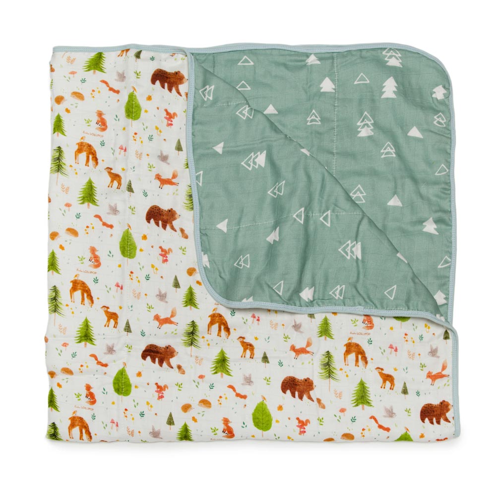 Loulou Lollipop Luxe Muslin Quilt Blanket - Forest Friends