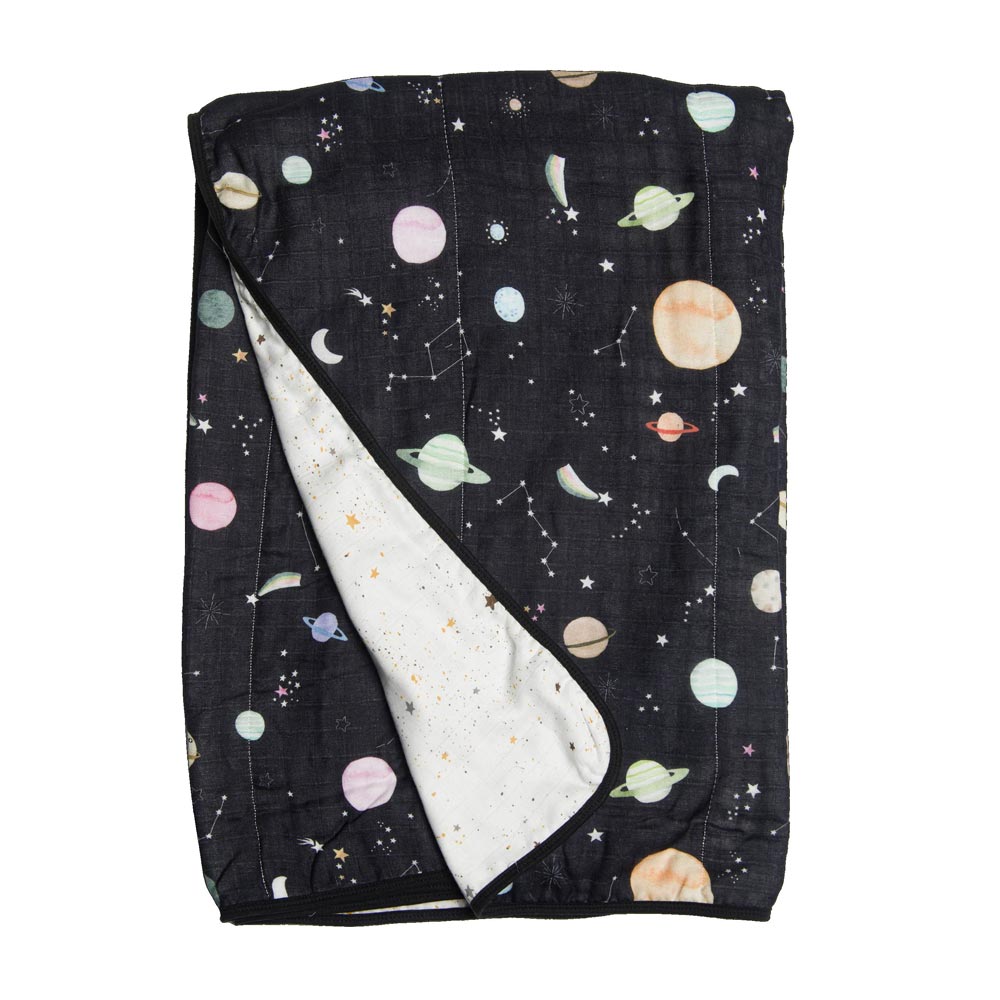 Loulou Lollipop Luxe Muslin Quilt Blanket - Planets