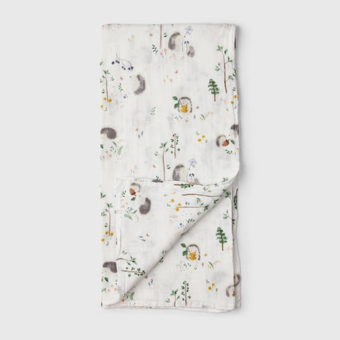 Loulou Lollipop Muslin Swaddle - Hedgehogs